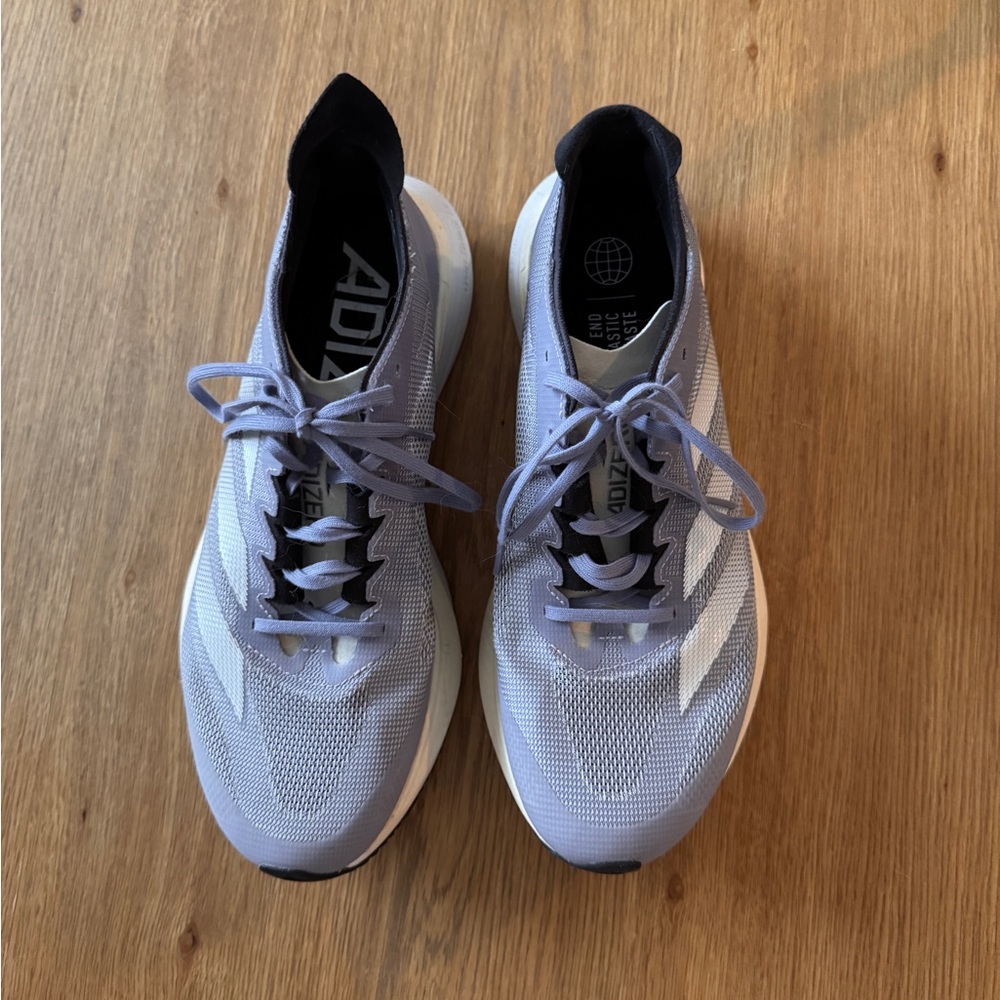 Adidas adizero Boston 12 Gray/Blue Athletic Running Shoes
